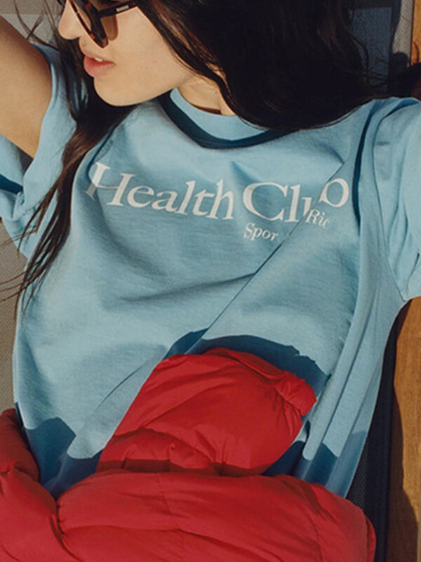 Футболка женская хлопковая с коротким рукавом, Классическая Свободная Повседневная рубашка с буквенным принтом, винтажная шикарная простая одежда, 2024