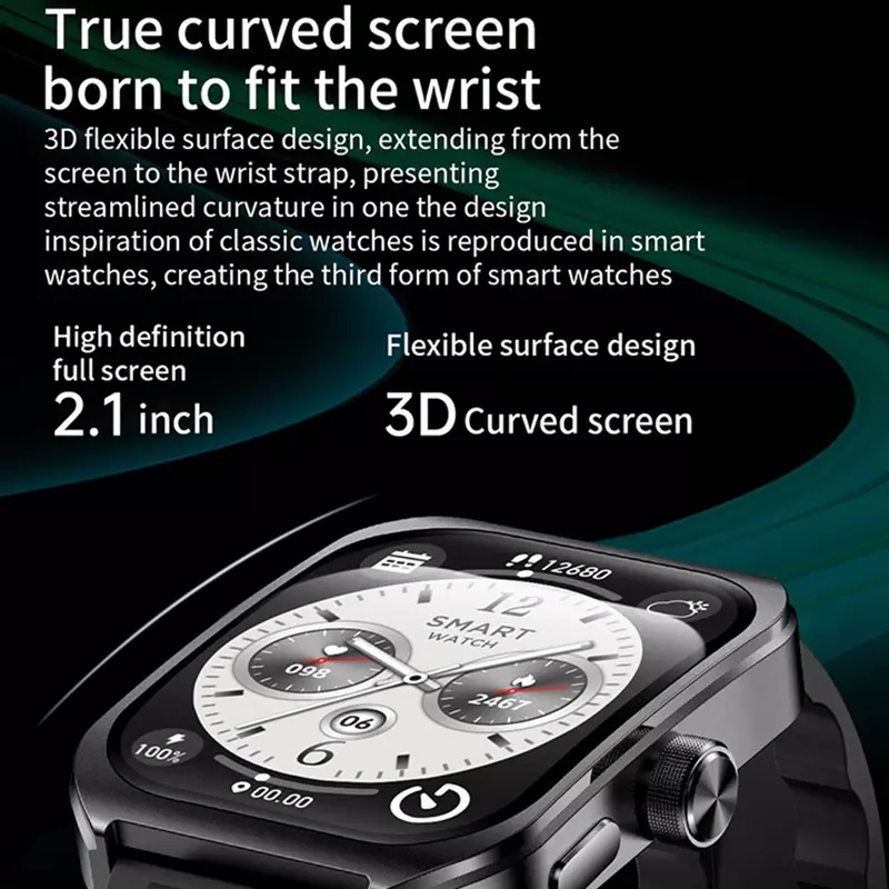Z88Pro-reloj inteligente multifuncional para hombre y mujer, pulsera deportiva de cuero con pantalla curva HD 3D de 2,1 pulgadas, NFC, GPS y trayectoria