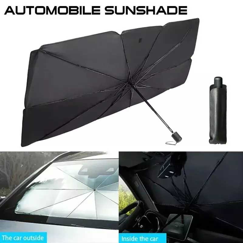 Upgraded Car Sunshade Umbrella Protector Parasol Summer Sun Interior Front Window Cover for UV Ray Block & Sun Heat Protection