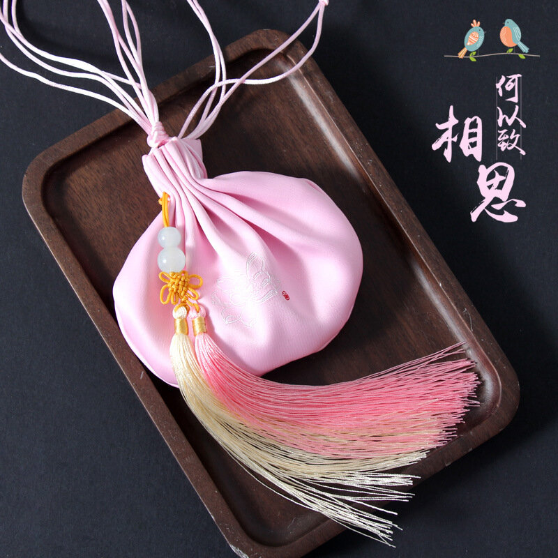Xiangsi) bolsa fragante de estilo chino, bolsa de transporte de loto Hanfu antiguo, bolsa de brocado colgante, bolsa fragante de Mosquito