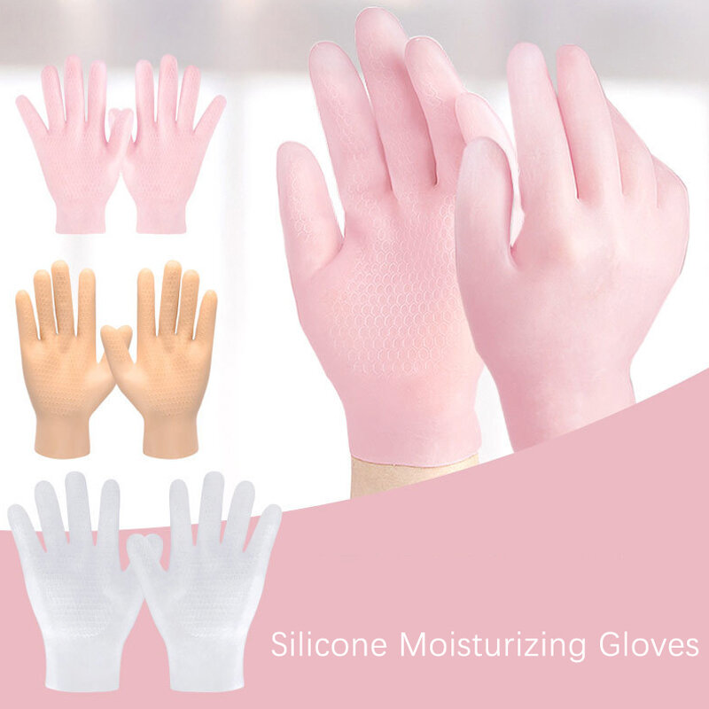 O gel hidratante do silicone socks a mão luvas, protetores derachamento, cuidados com a pele, termas, uso home, 1 par