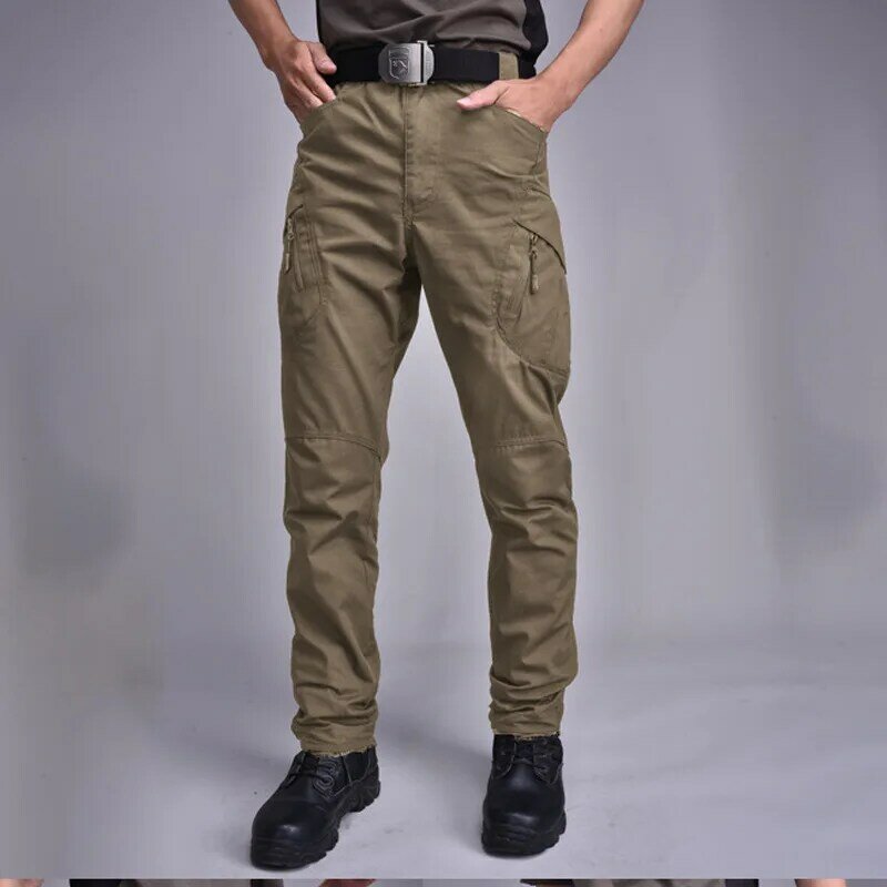 Pantalones tácticos de camuflaje para hombre, ropa de trabajo informal con múltiples bolsillos, talla grande, a la moda
