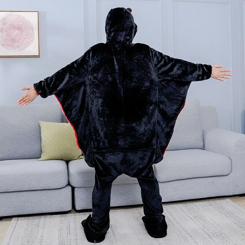 Pakaian tidur kelelawar baju tidur dewasa Onesie Lingerie bodysuit Kigurumi kostum hewan Homewear Halloween Cosplay piyama baju tidur