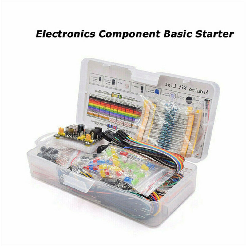 Kit komponen elektronik 830 titik koneksi papan roti Resistor kabel berlaku untuk UNO R3