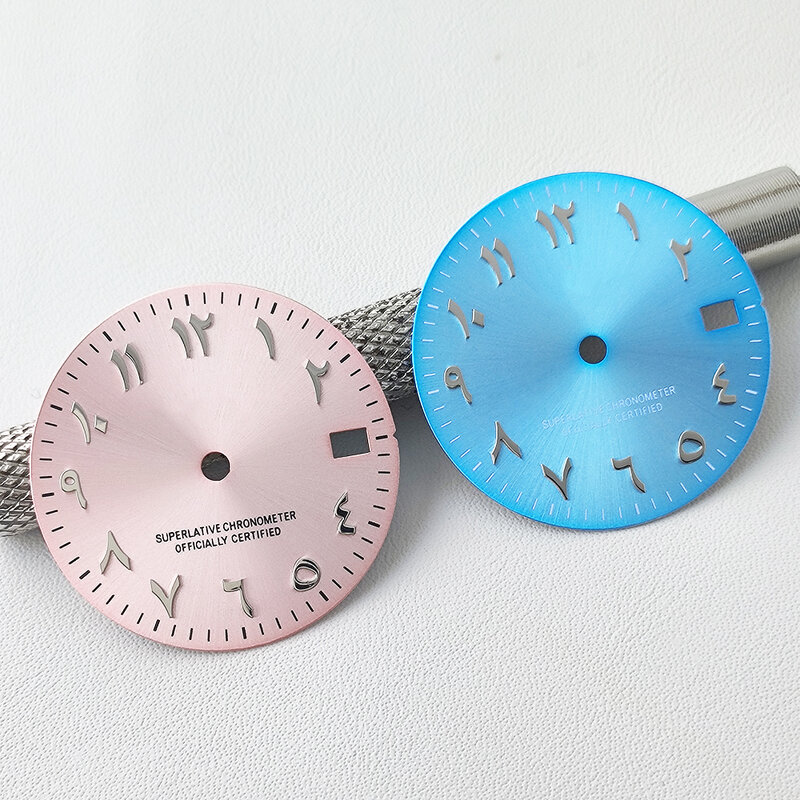 男性用のarabicダイヤル付き機械式腕時計,ステンレススチールケース,ピンクケース,ムーブメント,時計,h35のインストール,nh35,36mm, 39mm