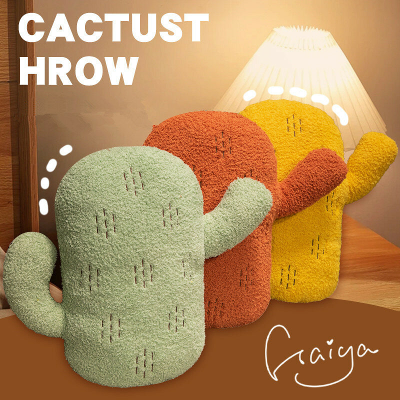 INS Simulação Cactus Plush Lance Travesseiro Toy Cartoon Stuffed Plushies Almofada Anime Soft Kids Brinquedos para Meninas Decoração do quarto