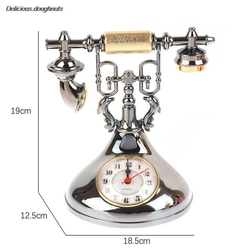 Relógio despertador modelo de telefone retro Timekeeper criativo, ornamento desktop para casa, decoração de mesa de cabeceira, 1pc