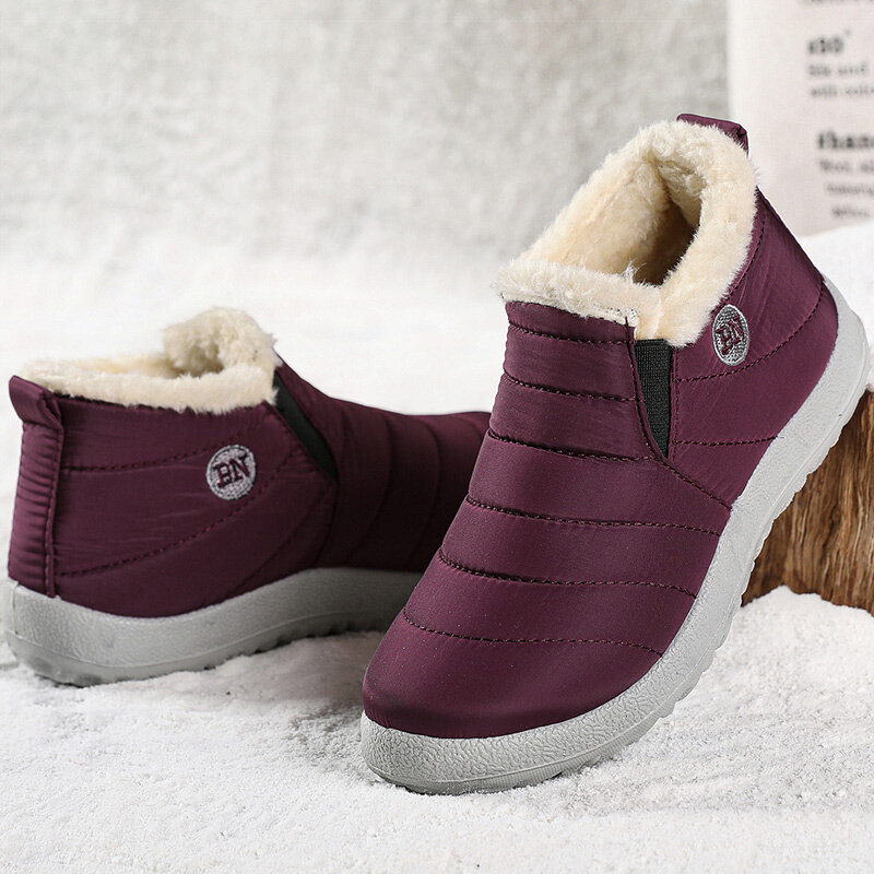 Botas de nieve impermeables para Mujer, botines cálidos de piel, calzado de invierno, 2023
