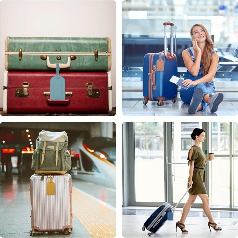 Etiquetas de equipaje con correa ajustable, identificadores de maletas, cubierta de Protección de Privacidad, Multicolor
