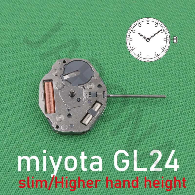 Движение MIYOTA GL24, Японское движение GL24, тонкое движение, высокая высота руки позволяет конструкциям, которые пользуются глубиной циферблата.