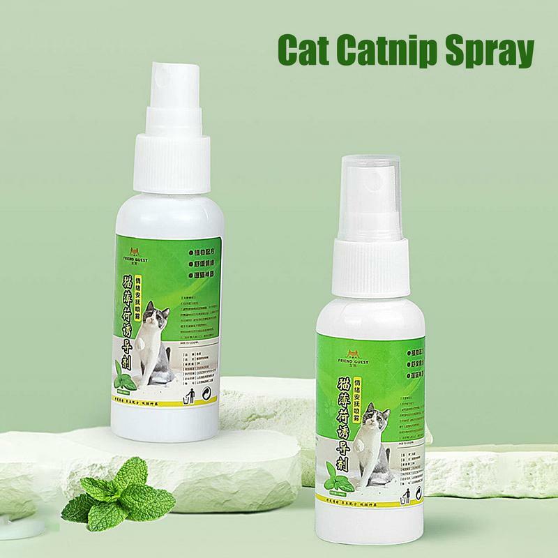 Semprotan Catnip kucing 50ml, bahan sehat semprotan Catnip untuk anak kucing & menarik mudah digunakan & aman untuk hadiah hewan peliharaan