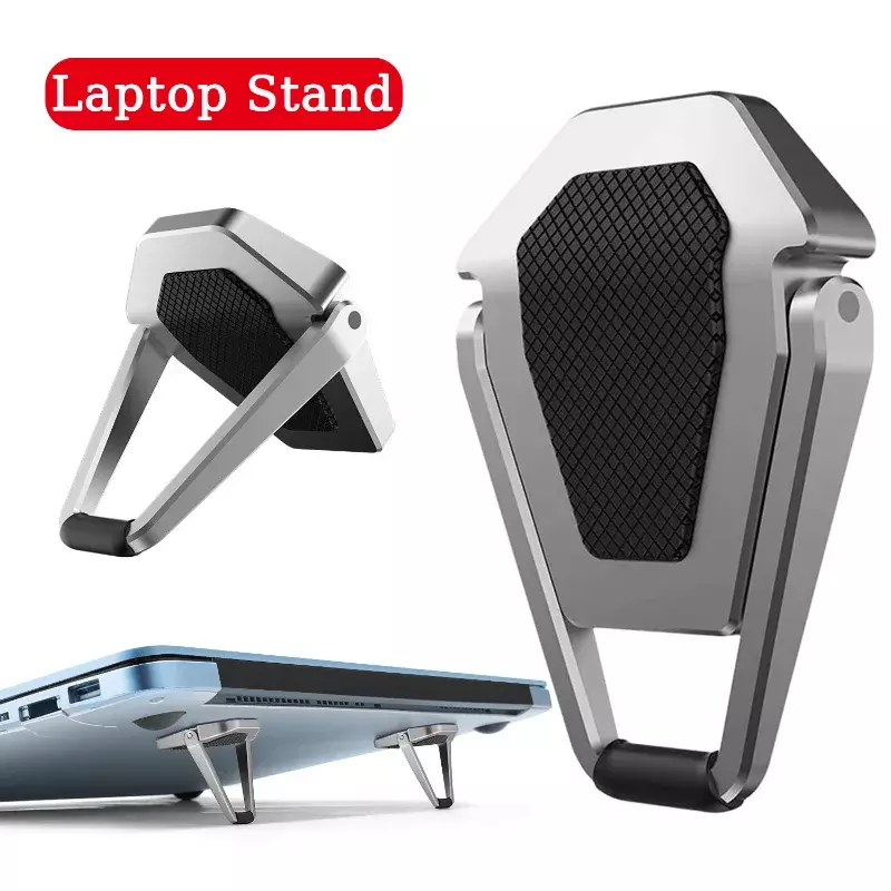ขาตั้งแล็ปท็อปแบบพับได้ทำจากโลหะรองรับที่ยึดกันลื่นอเนกประสงค์สำหรับ MacBook Pro Air Lenovo โน้ตบุ๊คแล็ปท็อป
