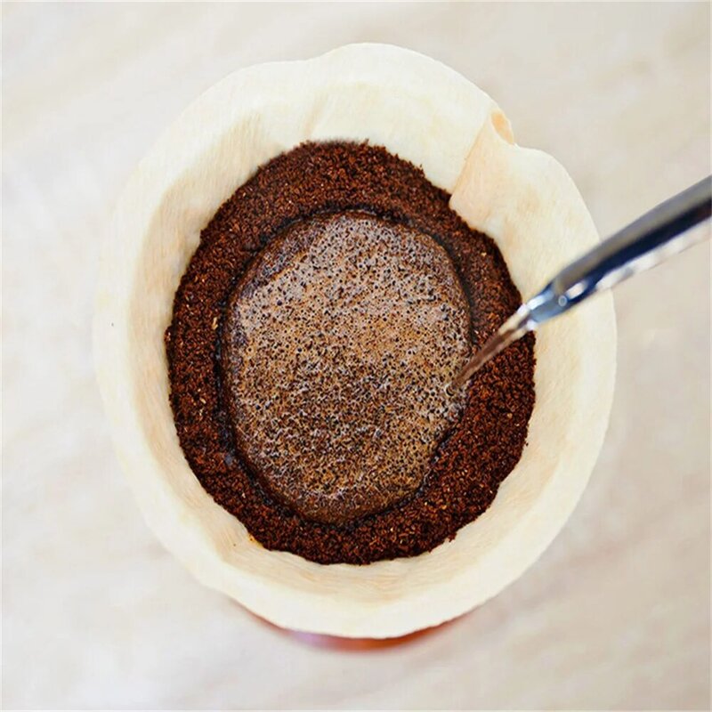 100 PCS V-shaped Wood Pulp Drip Paper V60-01 Cone White Coffee Filter Paper Coffee Strainer Bag Espresso Tea Infuser Accessories