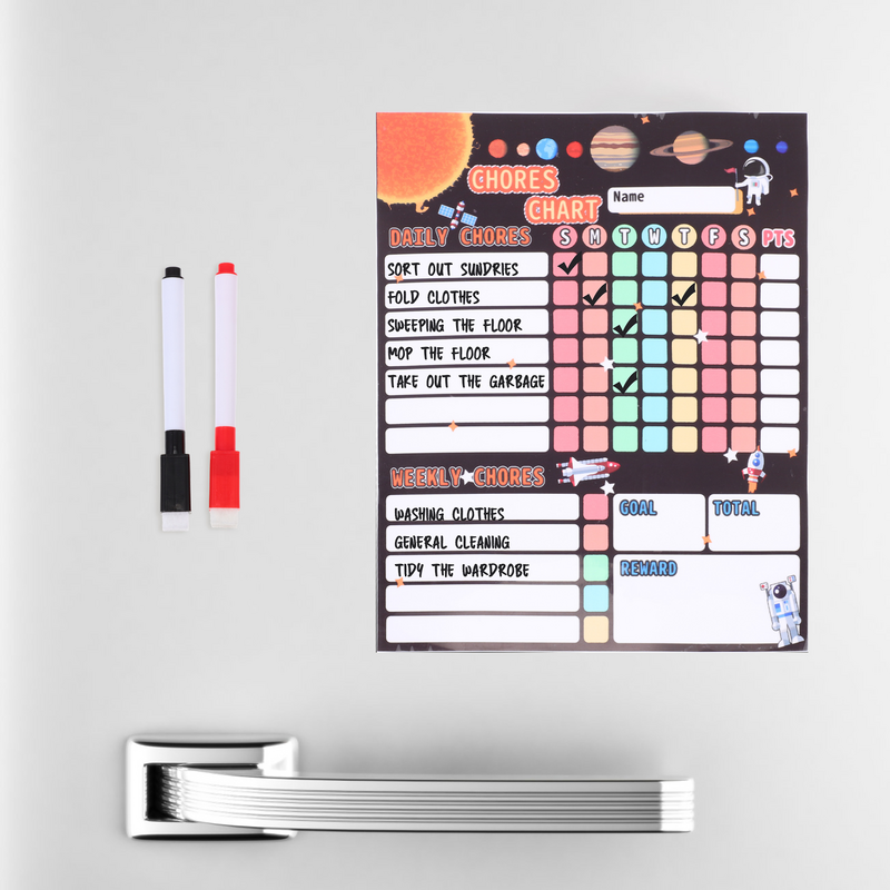 Chart Chore Magnetic Kids Reward comportamento per cancellabile a secco calendario da frigorifero grafici a bordo responsabilità settimanale faccende domestiche Sticker