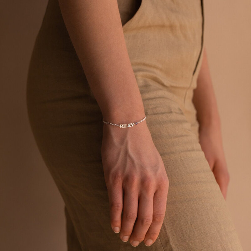 Индивидуальный браслет-цепочка с именем, подвесной браслет ручной работы для персонализированных подарков, подарок подружке невесты