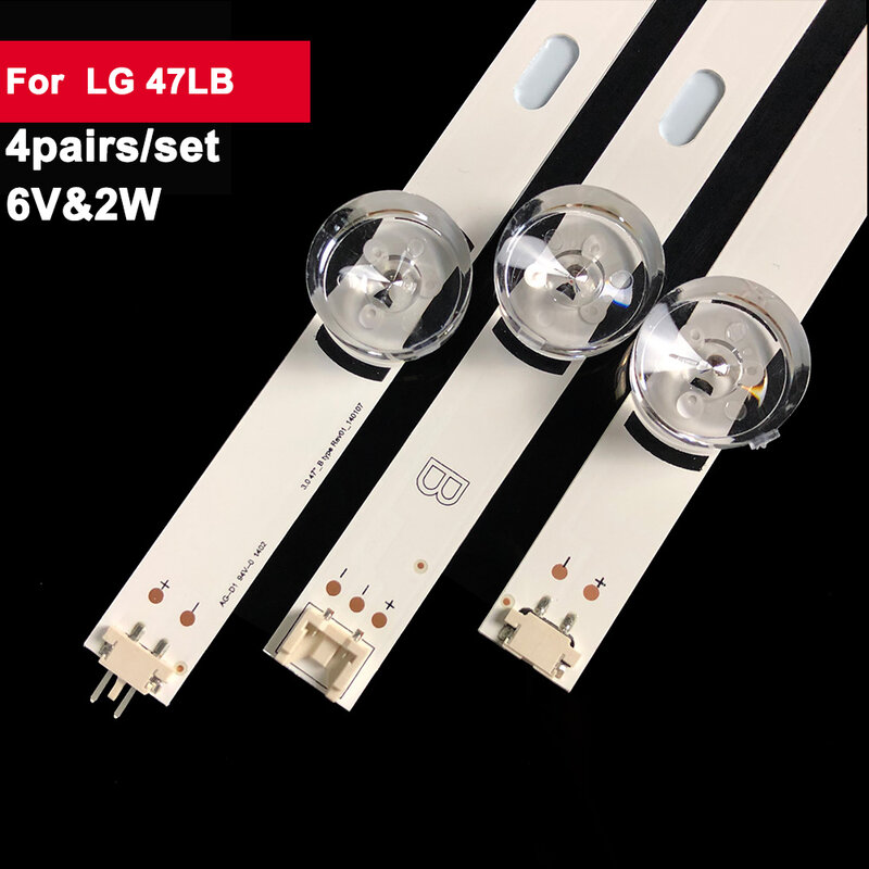 Luz de fundo LED para TV, LG 47LB Innotek DRT 3.0, 47 ", Tipo A, REV, 47LB550U, 47LB551V, 47LB552U, 47LB5610, 6V, 2W, 4 Pares por conjunto