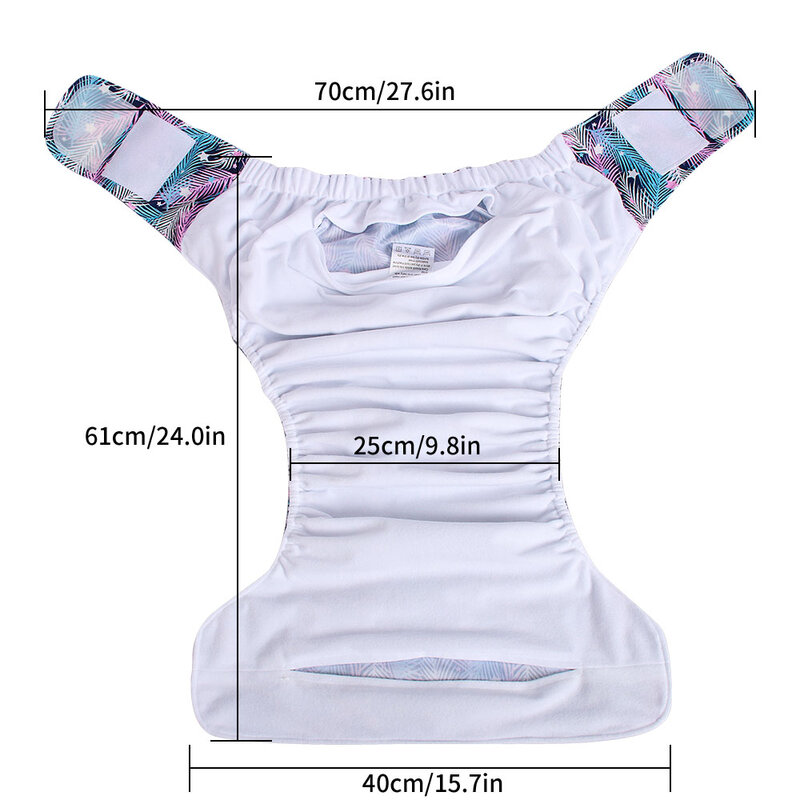 BIAI popok kain dewasa 2PCS, celana popok pria tua dapat dicuci perangkat pembasmi tempat tidur dapat digunakan kembali celana popok remaja untuk usia