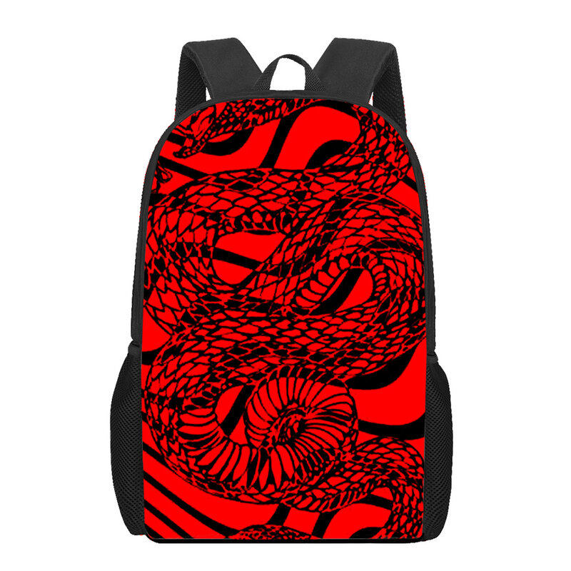 Набор для девочек-подростков, школьный ранец со змеиным 3D принтом, сумка для книг, портфель для начальной школы
