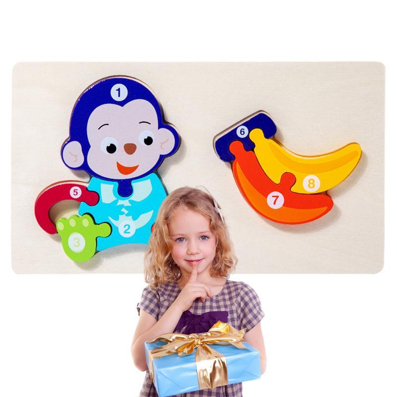 Giocattoli Montessori in legno puzzle educativi Montessori riutilizzabili per bambini piccoli puzzle animali di alta qualità