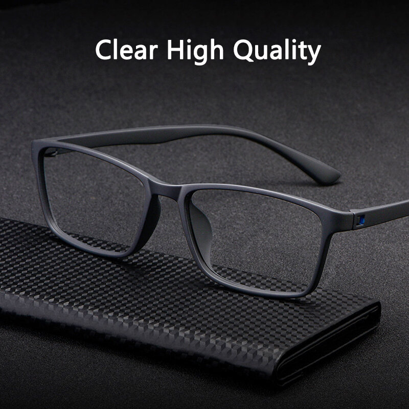 Kacamata Baca HD Fleksibel Kualitas Tinggi Kacamata Pembaca Presbyopic Fashion Bingkai Penuh Ultralight Pria Hitam + 75 150 250 275