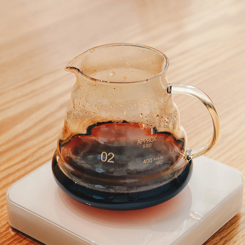 JINYOUJIA-Handmade Heat Resistant Borosilicate Glass, Transparent Champagne Hand Brewed Coffee Sharing Cloud Pot, 500ml