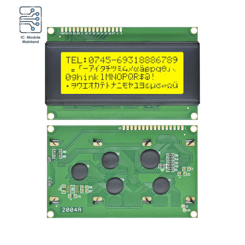 โมดูลจอ LCD 12864/1602/2004สีฟ้า/สีเหลือง/สีเขียวหน้าจอ20*4 LCD 1602 2004A 12864B จอแสดงผล5V สำหรับ Arduino