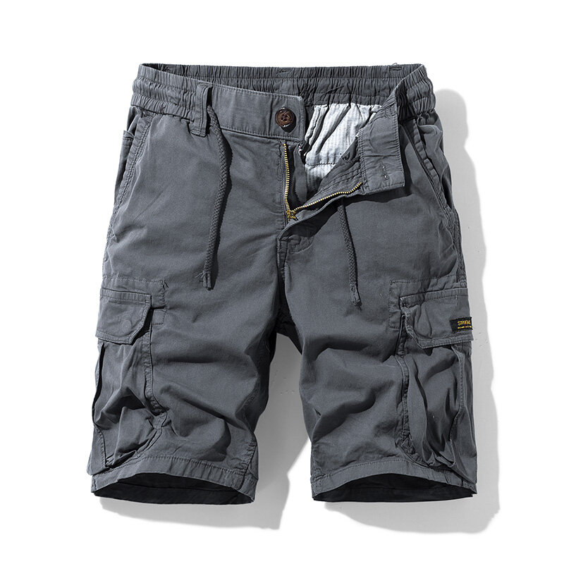 Pantalones cortos de algodón para hombre, Bermudas con múltiples bolsillos, informales, talla grande, novedad de verano