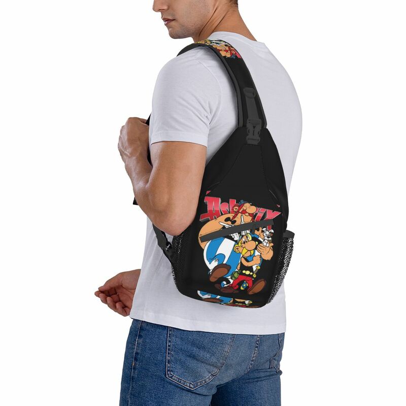 Asterix e Obelix Sling Bag Peito, Mochila Crossbody Shoulder, Mochilas Caminhadas de Viagem, Moda Bookbag