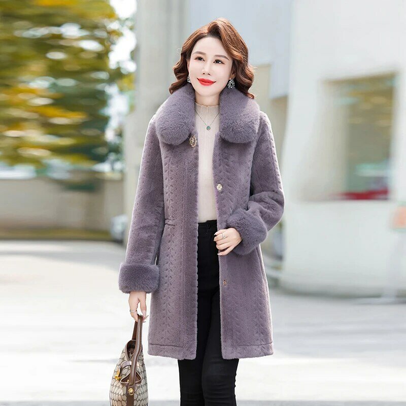 Зимние Утепленные искусственные меховые пальто, теплые плюшевые свободные женские пальто, имитация норки 5xl Casaco, высококачественные куртки средней длины