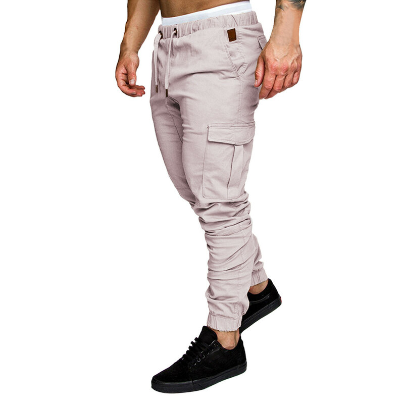 Pantalones Cargo informales para hombre, pantalones bombachos de Hip Hop con bolsillo grande, prendas de vestir de calidad, suaves, a la moda