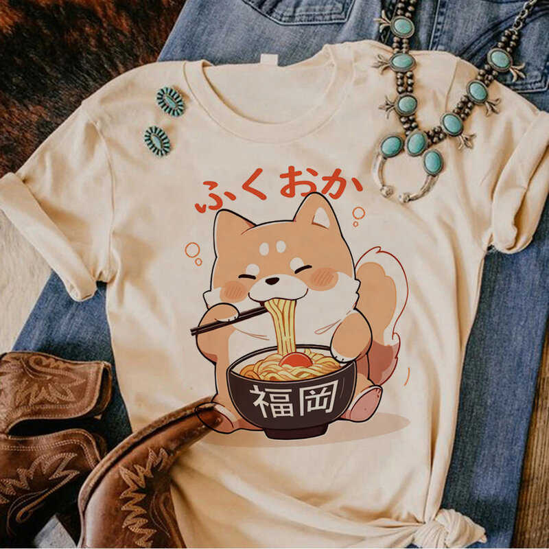 Shiba Inu tshirt women Y2K designer streetwear tshirt girl manga clothes