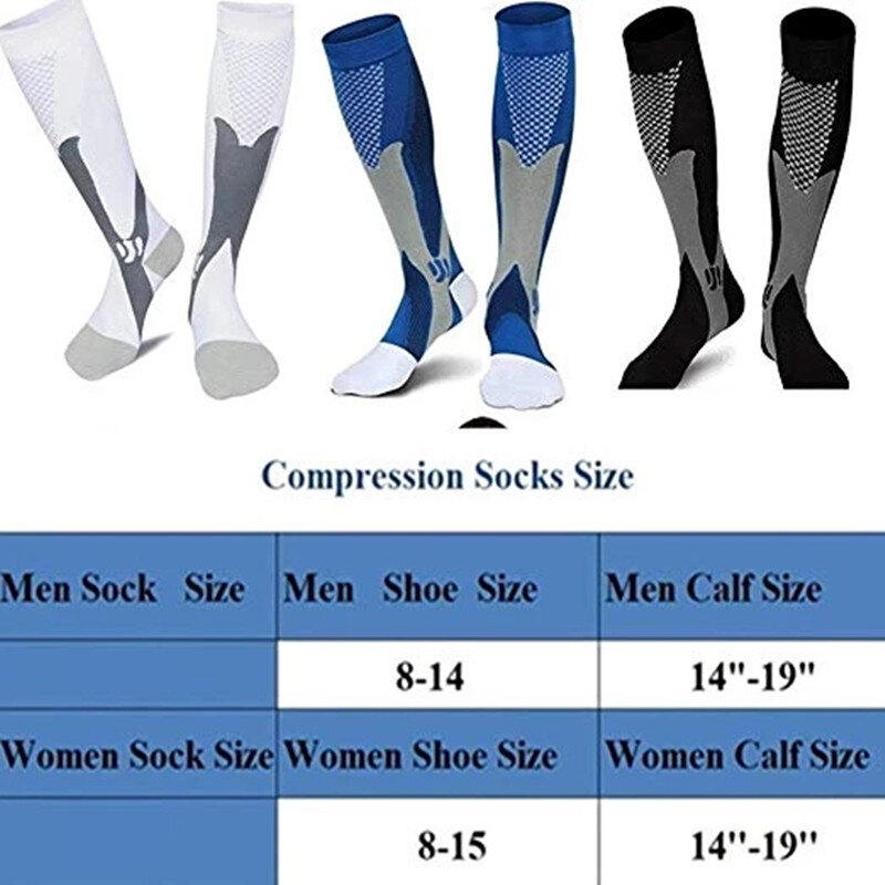 Chaussettes médicales de compression pour varices, bas d'allaitement en nylon, adaptées au sport, chaussettes de compression noires, anti-fatigue