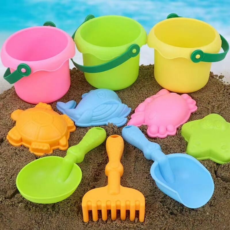 아동용 경량 ABS 비치 버킷 장난감, 삽 해변 모래 놀이 장난감, 해변 물놀이 휴대용 버킷, 1 세트
