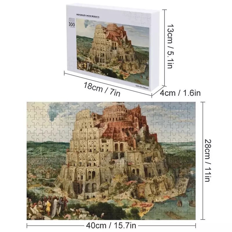 Pieter Bruegel The Elder-Puzzle Babylone, boîtes en bois, moteurs à échelle, puzzle personnalisé