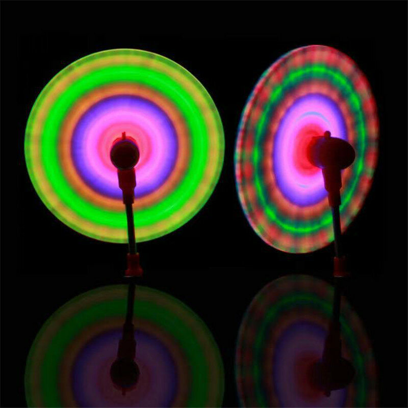100Pcs Led Glowing Windmill Spinning Rainbow Glows Light Up Music Windmill Child Toy Gift Random Color