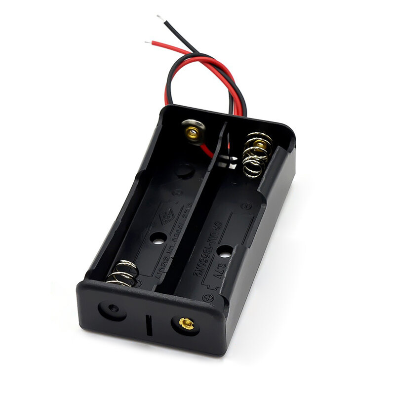 ワイヤーワイヤー付きプラスチック製バッテリーコンテナ、diyクリップホルダー、18650バッテリーボックス、3.7v、1、2、3、4スロット