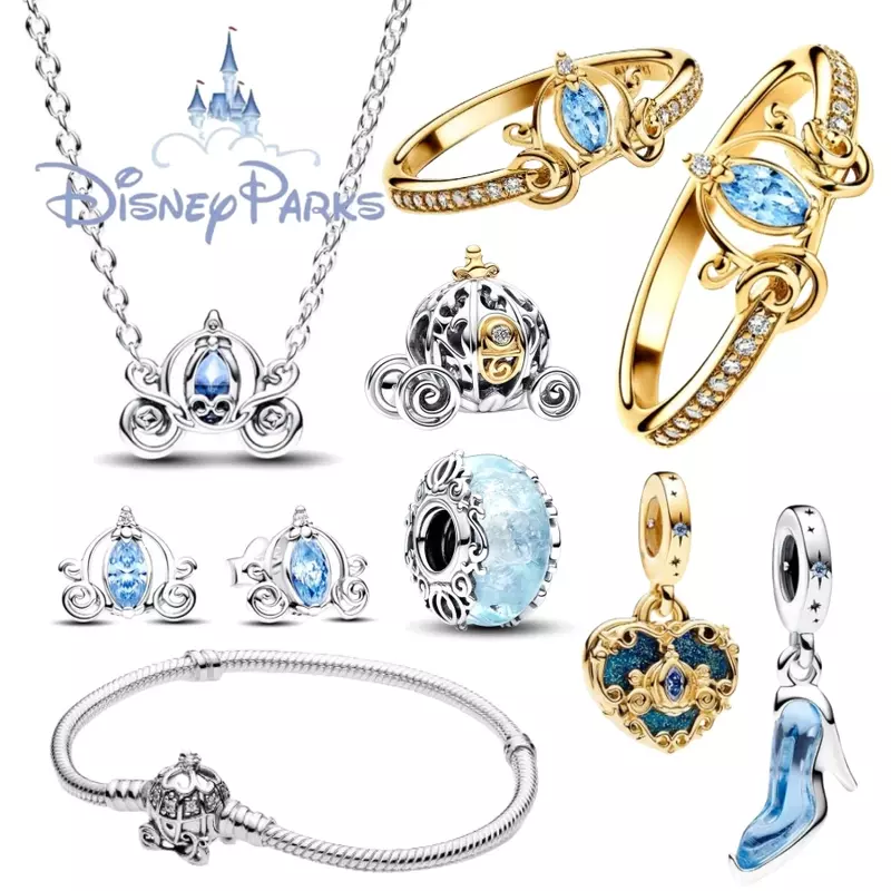 2024 Potdemie Disney Aschenputtel Murano Glas Charm Perlen passen original Pandora Armband DIY Accessoires Schmuck Frauen feines Geschenk