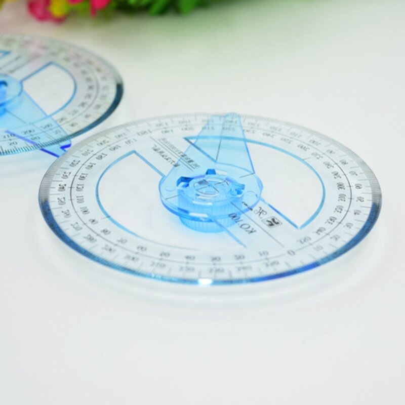 Transferidor círculo 4 polegadas, ferramenta medida ângulo régua transferidora plástico 360 ​​graus