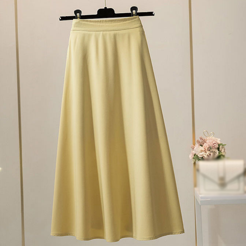 Nueva falda de gasa de cintura alta de longitud media falda informal de moda para mujer