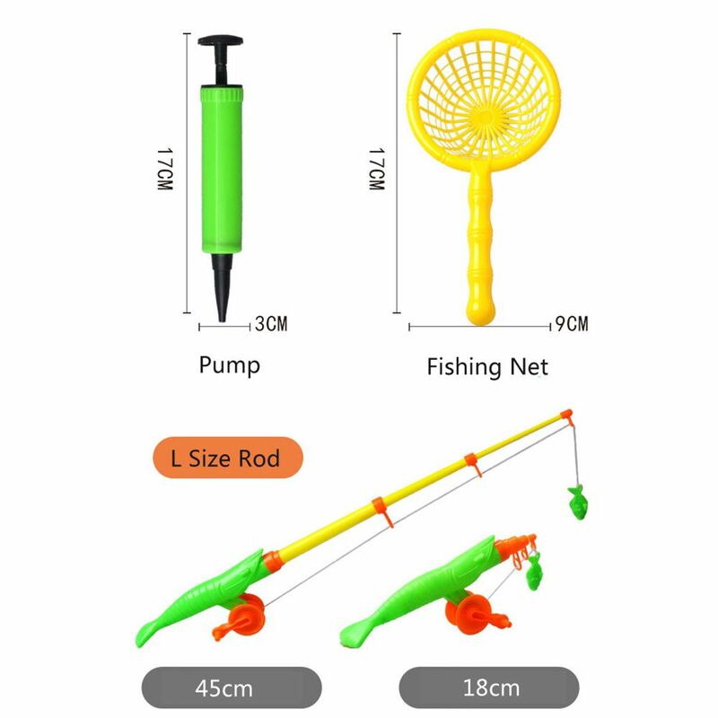Pool Baby Play Parent-child interactive Game Water Bath Toys Magnetic Fishing Fishing Toys Set 3D Fish Rod Net
