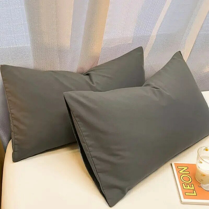 Grande taie d'oreiller en coton solide, enveloppe de document, housse de coussin douce et confortable, literie endormie, 48x74cm