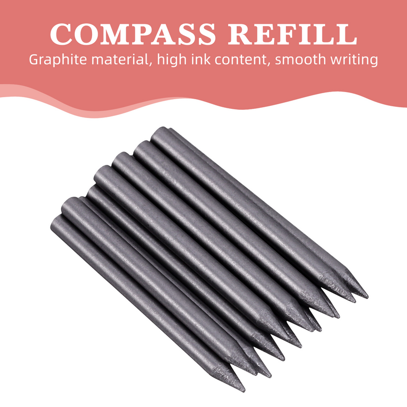 2mm Compass Core Replacement Pencil Lead Stationery with Pencil Sharpener for Students Drafting Tools Compasses Tool