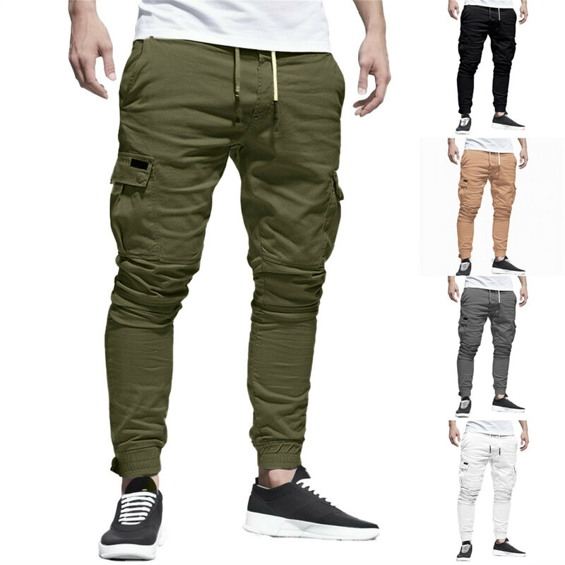 Calça de bolso grande masculina Hip Hop harém, moda casual, moletom de qualidade, corredores macios, calças