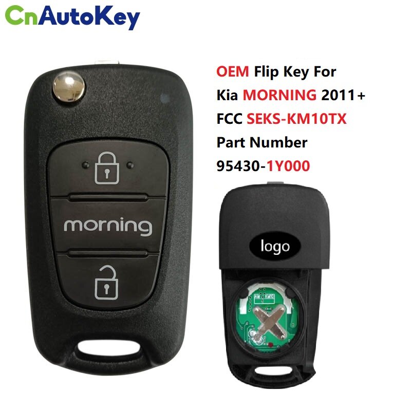 CN051132 OEM PN 95430-1Y000 For Kia MORNING 2011+ Flip Remote 2 Buttons FCC SEKS-KM10TX  433MHz 4D60 Chip 95430-1Y200