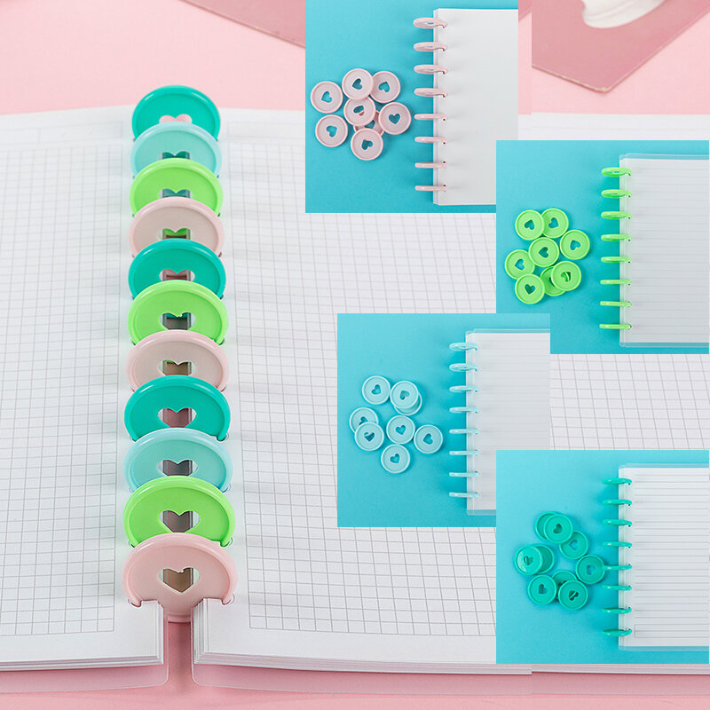 100 sztuk kolorowe wysokiej jakości 35mm plastikowe wiążące dyski Notebook pierścień do spinania Disc przycisk Planner Binder album do scrapbookingu DIY akcesoria