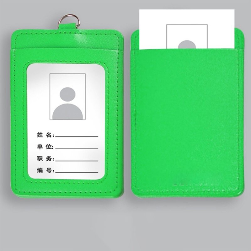 Capa cartão couro PU para cartões trabalho Organizador armazenamento cartões identificação negócios