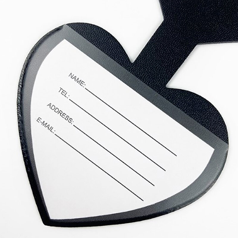 Simple Heart Shape Leather Luggage Tag Women Travel Suitcase ID Address Holder Girls Baggage Tags Boarding Bag Portable Label