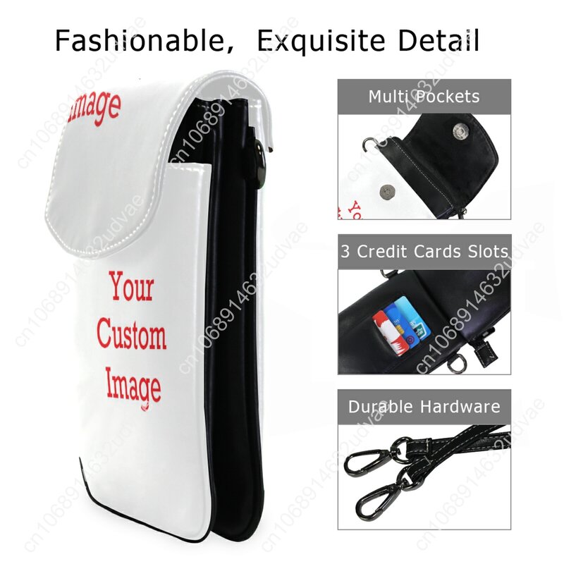 Tigh jakości Mini torba na telefon komórkowy damska skórzana torba ze wzorem niestandardowy nadruk miękkie torby typu Crossbody Bolsa Feminina