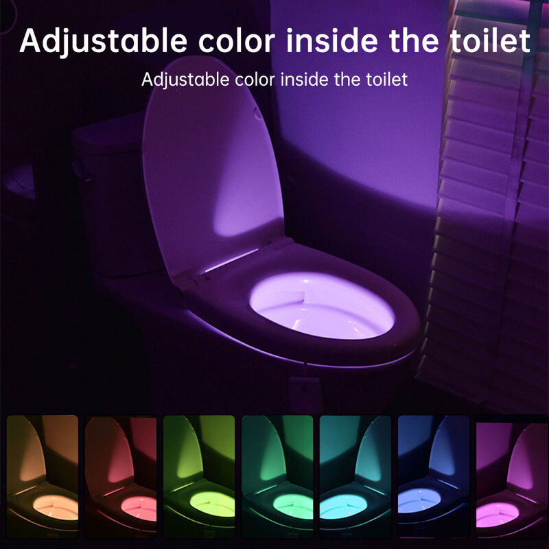 Lampu sensor inframerah manusia Mini lampu malam LED tongkat lampu Toilet 7 warna kamar mandi warna-warni lampu malam pengindera gerakan