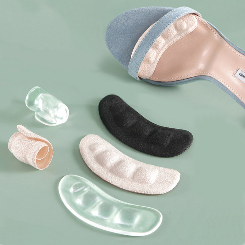 Almohadillas de silicona suave para zapatos de mujer, plantilla de Gel antideslizante para talón, sandalias, pies antideslizantes